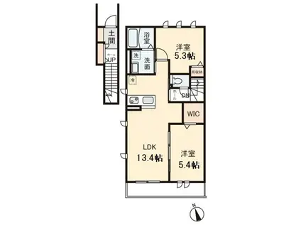 パックスヴィータ(2LDK/2階)の間取り写真