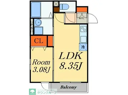 PREMIST妙典(1LDK/1階)の間取り写真