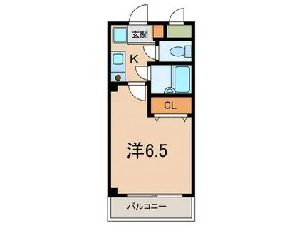 甲南フラット(1K/4階)の間取り写真