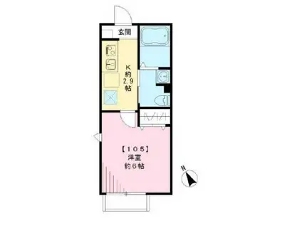 リヴェールフジ(1K/1階)の間取り写真