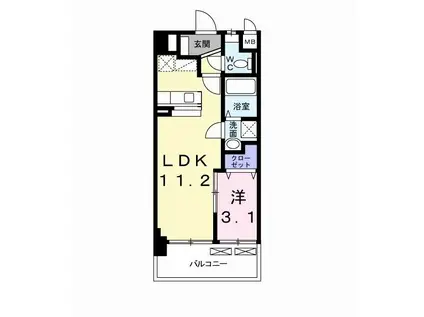 グローヴ・ガーデンE(1LDK/2階)の間取り写真