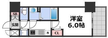プレサンス江戸堀(1K/6階)の間取り写真