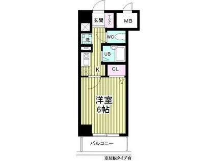 芝コーポ三号館(1K/4階)の間取り写真