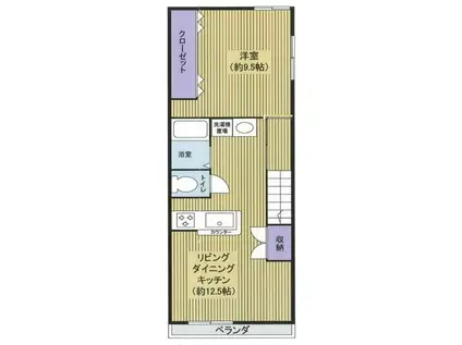 パシフィックホーム(1LDK/2階)の間取り写真