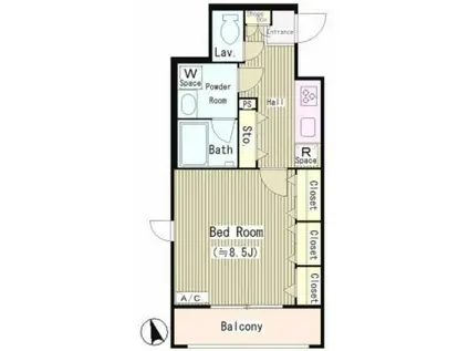 ル シエル エムズ(1K/1階)の間取り写真