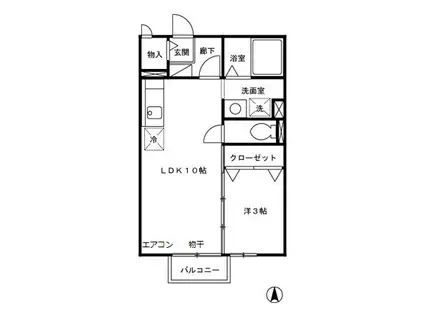 メゾンリシェス(1LDK/2階)の間取り写真