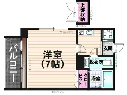 エステートモア高宮通(1K/7階)の間取り写真