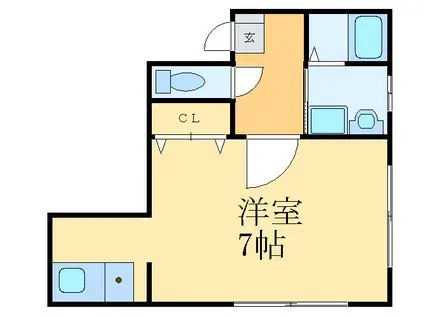 クレアーレハセガワ(1K/3階)の間取り写真