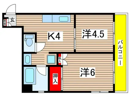 カサグランデ小岩(2K/5階)の間取り写真