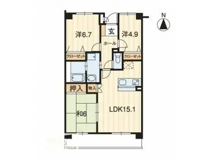 ホープTOMO(3LDK/4階)の間取り写真