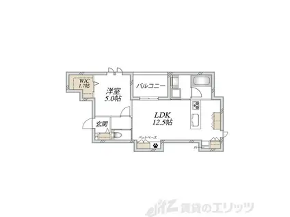 大阪市東淀川区上新庄2丁目へーベルメゾン(1LDK/2階)の間取り写真