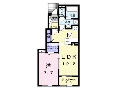 メゾンネージュII番館(1LDK/1階)の間取り写真