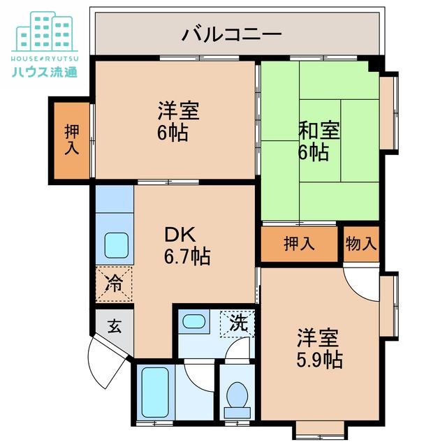 アイライフ(3DK/2階)の間取り写真