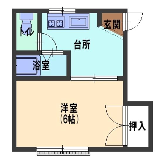 ティファニーハイツ(1K/1階)の間取り写真