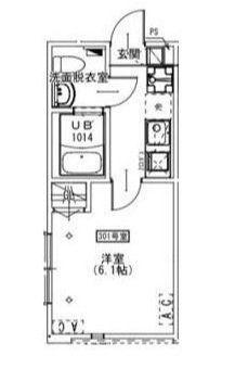 KEIAI RESIDENCE 新検見川(1K/3階)の間取り写真