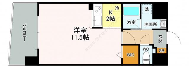 サムティレジデンス平和大通(ワンルーム/7階)の間取り写真