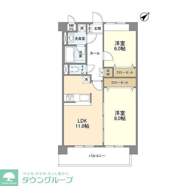 サンハイム戸塚(2LDK/3階)の間取り写真