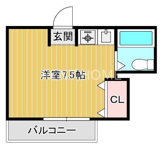 RINON東山本(ワンルーム/1階)の間取り写真
