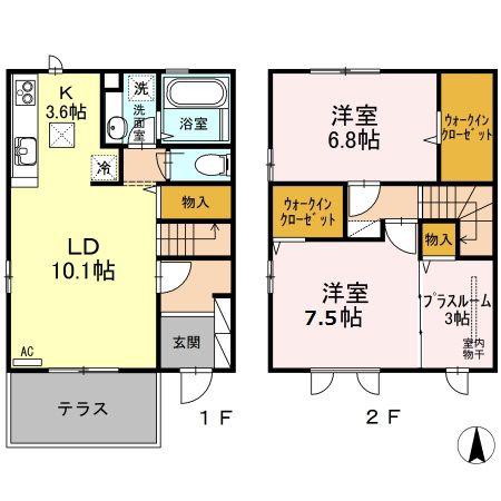 シェリエ(2LDK/1階)の間取り写真