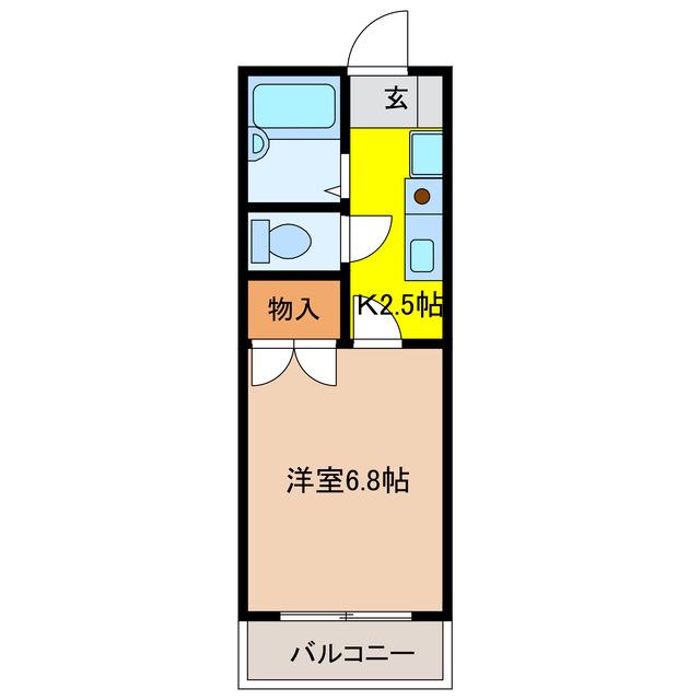 プチルームT(1K/2階)の間取り写真