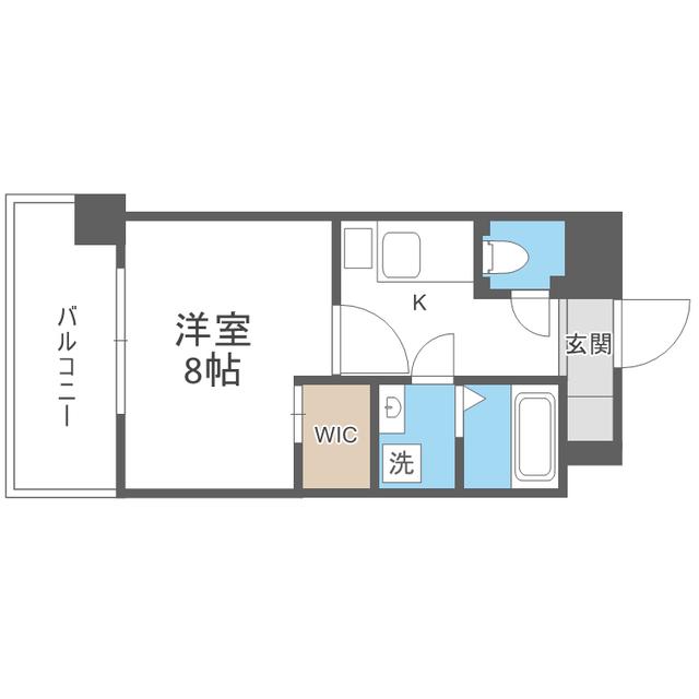 RUPIEレジデンス九大学研都市 西棟(1K/5階)の間取り写真