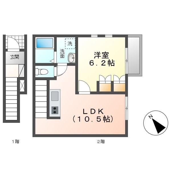 FOREST MAISON PLAISIR(1LDK/2階)の間取り写真
