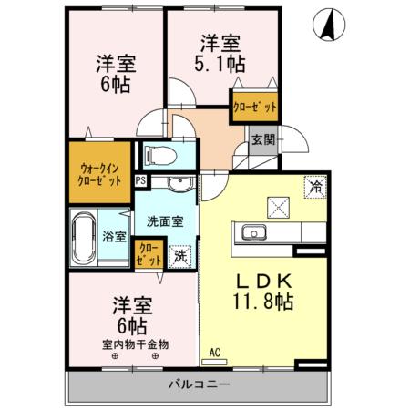 RIZIERE 1階の物件(3LDK/1階)の間取り写真