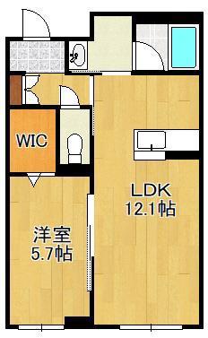 フルール・ド・ヒサノ(1LDK/1階)の間取り写真
