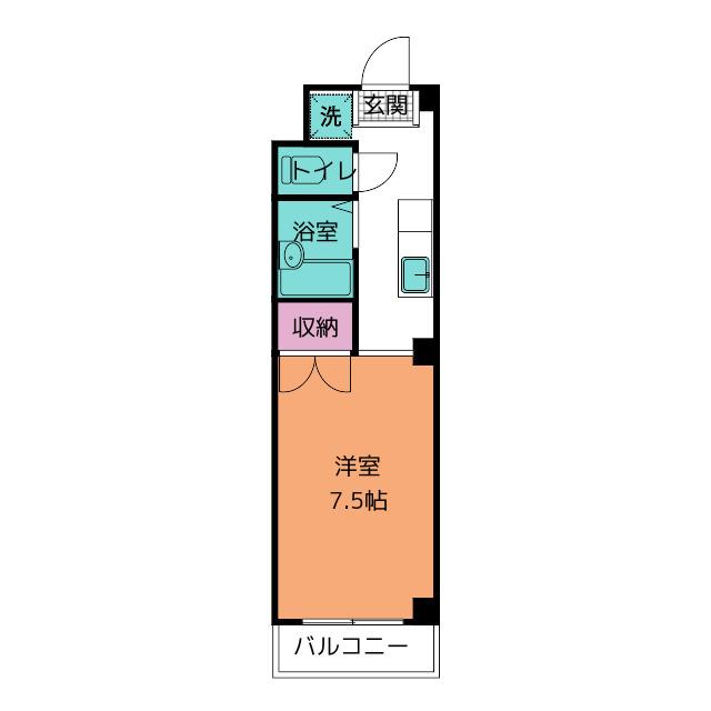 フォレスト21(ワンルーム/2階)の間取り写真