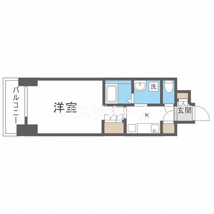 エステムヒルズ新大阪(1K/10階)の間取り写真