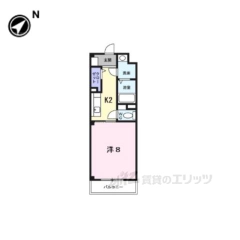 エスポワール西川(1K/3階)の間取り写真