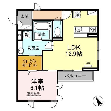 D-RESIDENCE御船町(1LDK/2階)の間取り写真