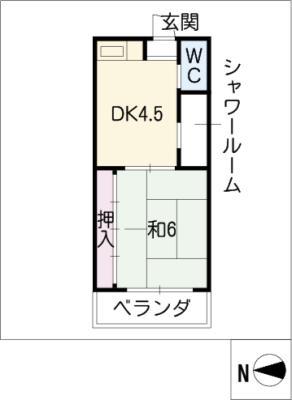 アネックス矢田橋北(1DK/1階)の間取り写真