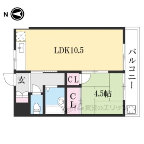 メゾンソレイユ(1LDK/3階)の間取り写真