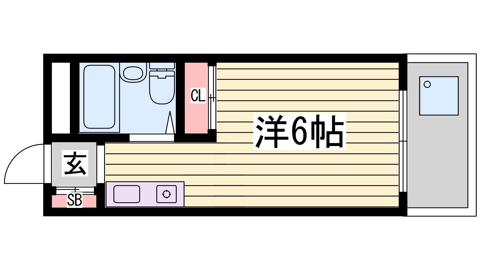 共栄マンション(ワンルーム/3階)の間取り写真