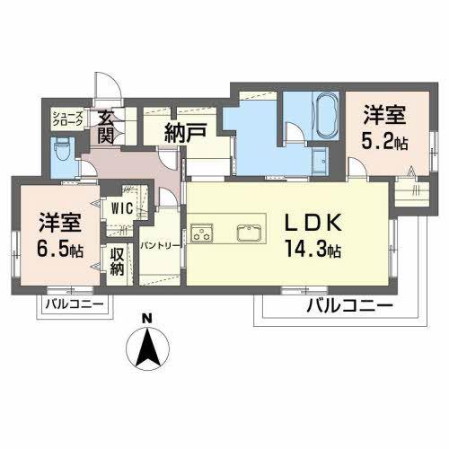 プランドール(2LDK/3階)の間取り写真
