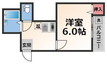 ジュノー小阪(1K/4階)の間取り写真