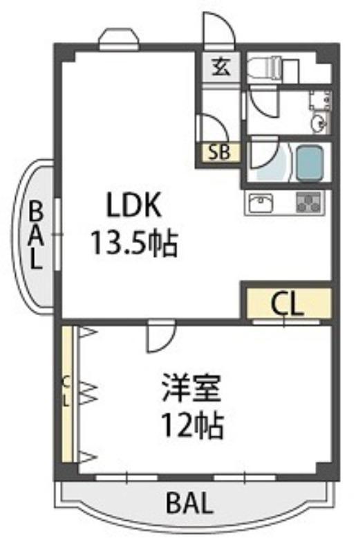 INFIELDHEIGHTS(1LDK/7階)の間取り写真