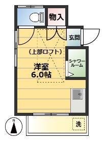 サンハイム大山(ワンルーム/2階)の間取り写真