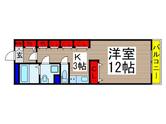 アイディール八千代(1K/5階)の間取り写真