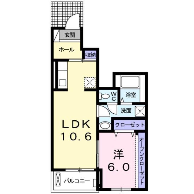 小田急江ノ島線 六会日大前駅 徒歩28分 3階建 築9年(1LDK/1階)の間取り写真