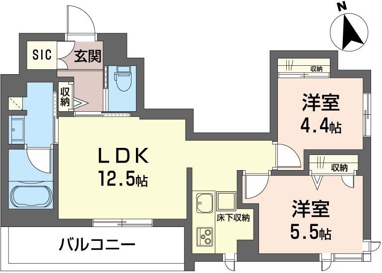 セーフティーコート・グランメールIII(2LDK/1階)の間取り写真