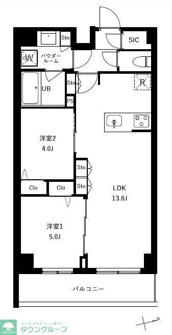 アーバンパーク船堀II(2LDK/4階)の間取り写真
