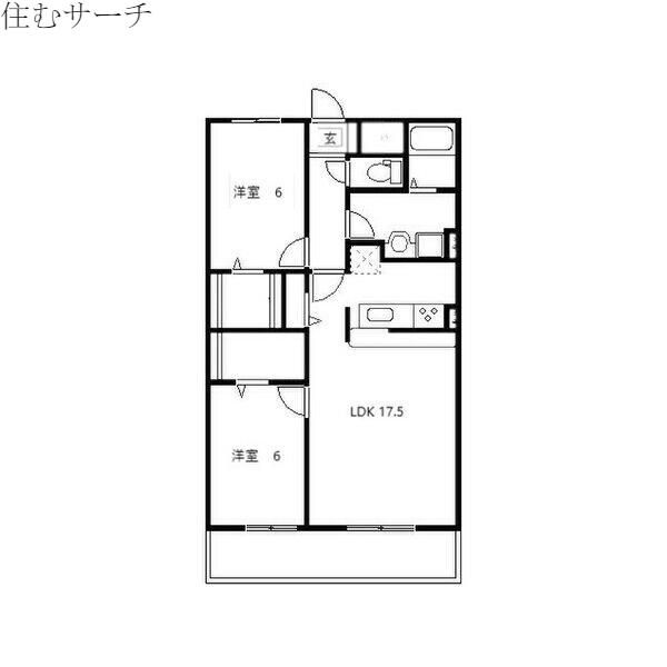 スターシンフォニー(2LDK/2階)の間取り写真