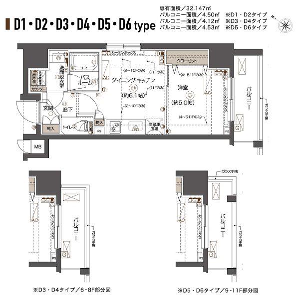 ZOOM西五反田(1DK/11階)の間取り写真