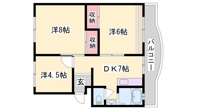 溝口ハイツ(3DK/1階)の間取り写真