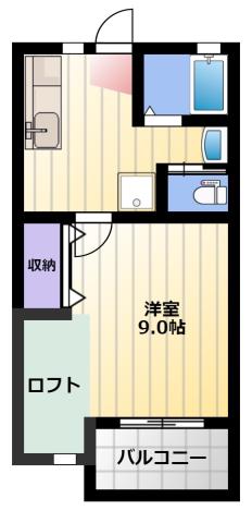 セントハウス(1K/1階)の間取り写真