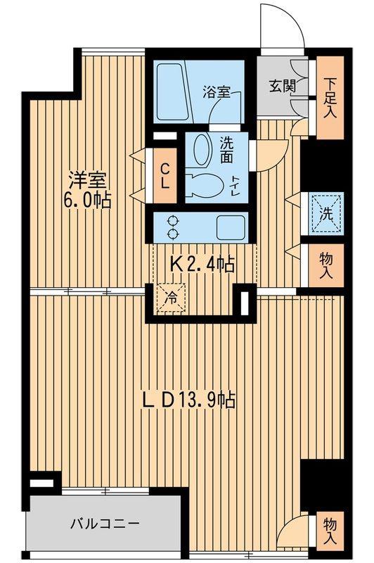 ウィルテラス千歳烏山(1LDK/10階)の間取り写真