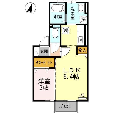 レガーロ町村(1LDK/1階)の間取り写真