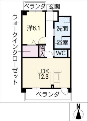 アネックス ベルフォーレ(1LDK/3階)の間取り写真